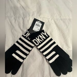 DKNY  women's black and white gloves